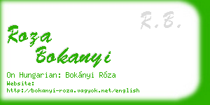 roza bokanyi business card
